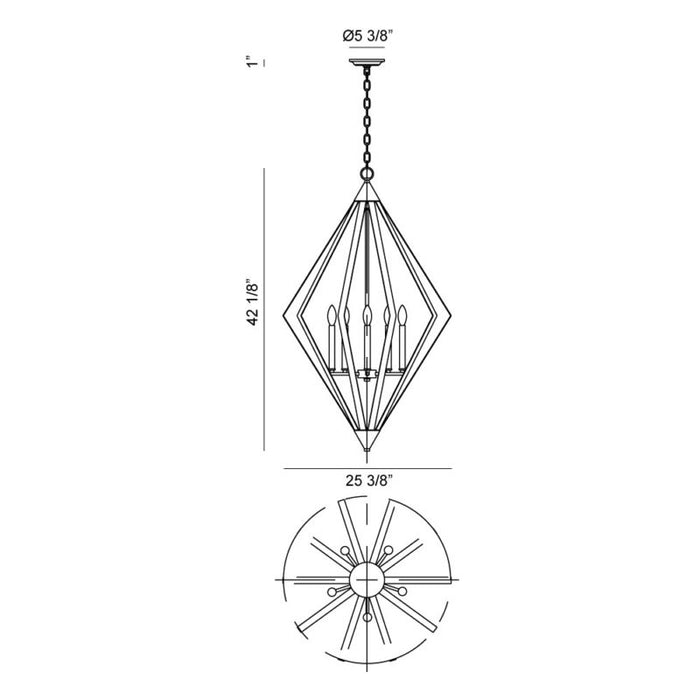 Matteo C69205 Diamant 5-lt 25" Pendant
