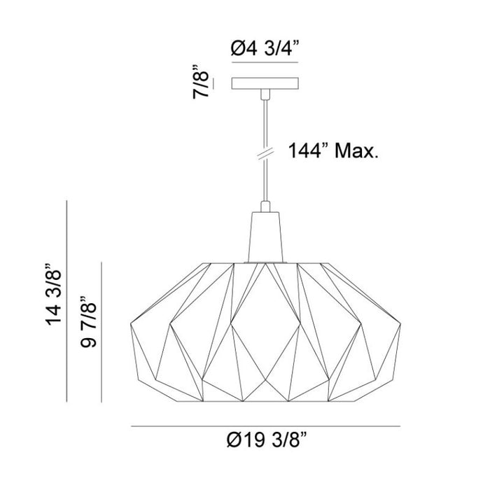 Matteo C70911 The Origami 1-lt 19" Pendant