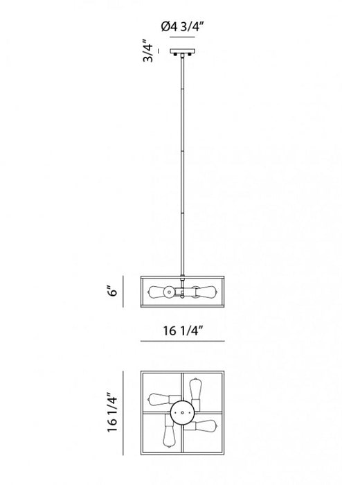 Matteo C71644 Candid 4-lt 16" Pendant