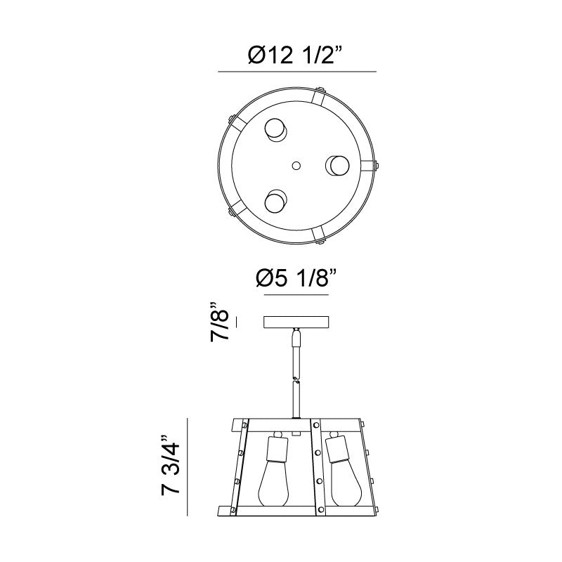 Matteo C72003 Beaton 3-lt 13" Pendant