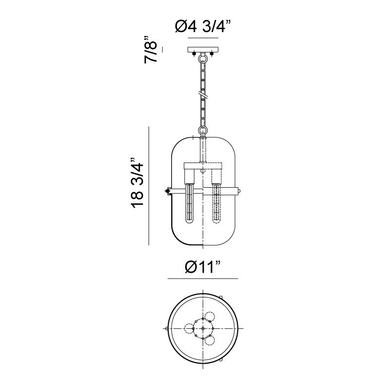 Matteo C73803 Tillie 3-lt 11" Pendant