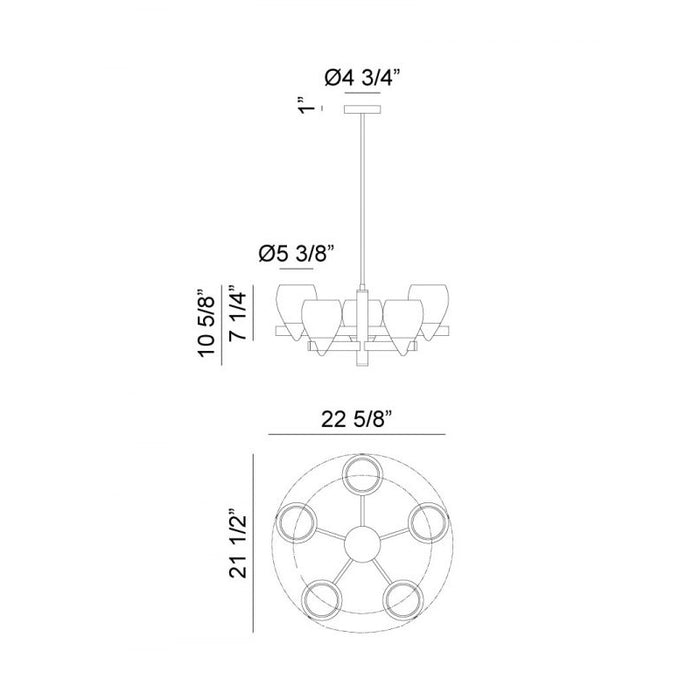 Matteo C74005 Reya 5-lt 23" Chandelier