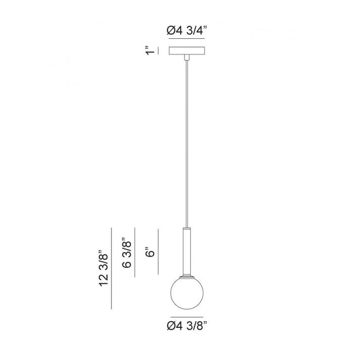 Matteo C75301 Stellar 1-lt 4" Pendant