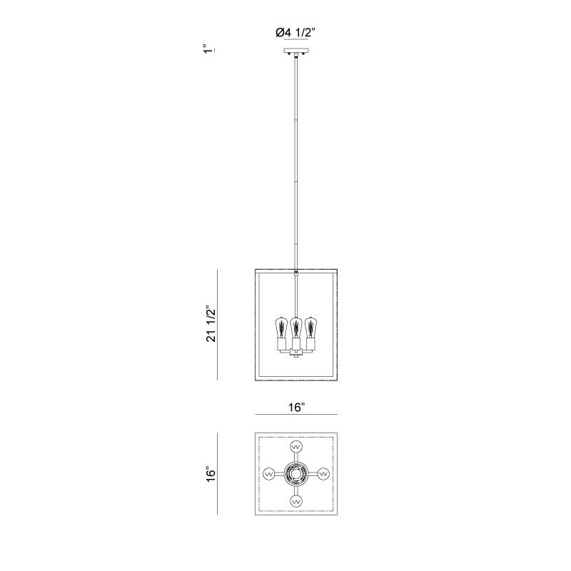 Matteo C76004 Flare 4-lt 16" Pendant