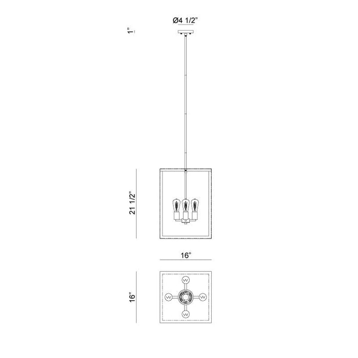 Matteo C76004 Flare 4-lt 16" Pendant