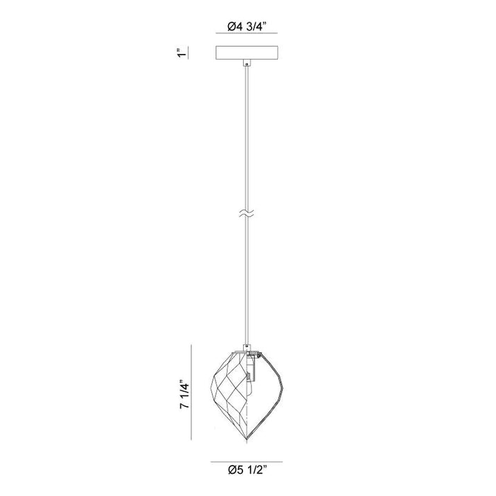 Matteo C78001 Gemma 1-lt 6" Pendant