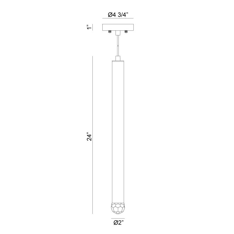 Matteo C78301 Reign 1-lt 2" LED Pendant