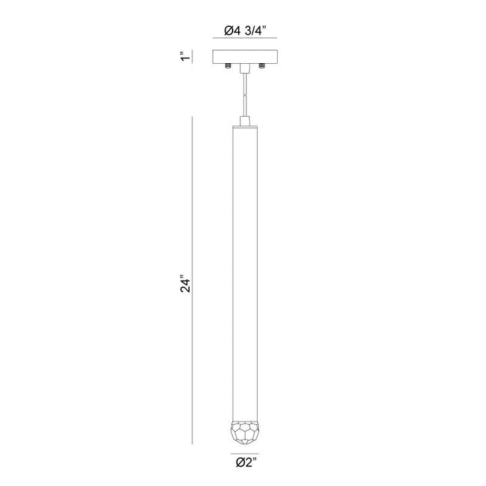 Matteo C78301 Reign 1-lt 2" LED Pendant