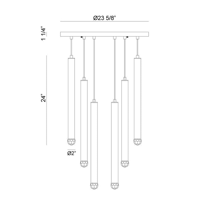 Matteo C78312 Reign 12-lt 24" LED Pendant