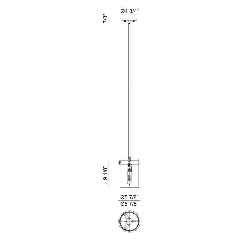 Matteo C78401 Zale 1-lt 7" Pendant