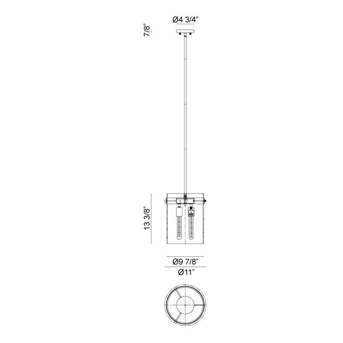 Matteo C78403 Zale 3-lt 11" Pendant