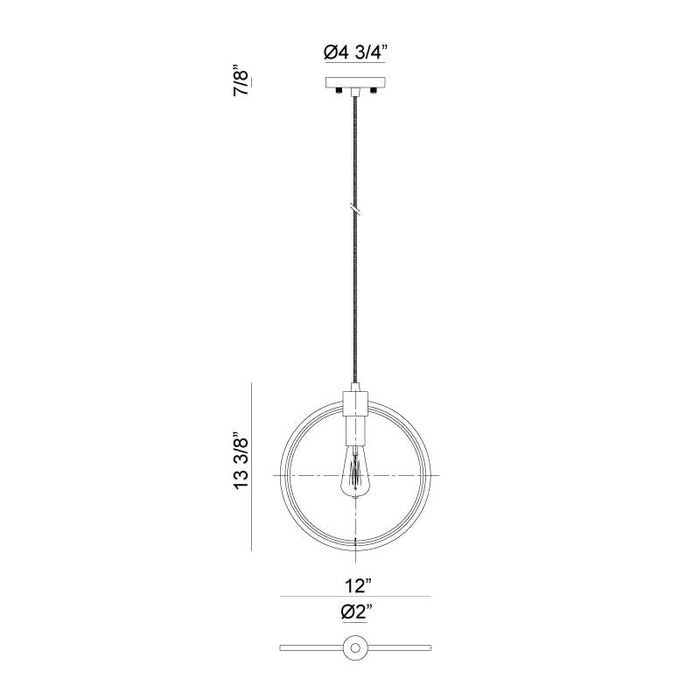 Matteo C78601 Odyssey 1-lt 12" Pendant