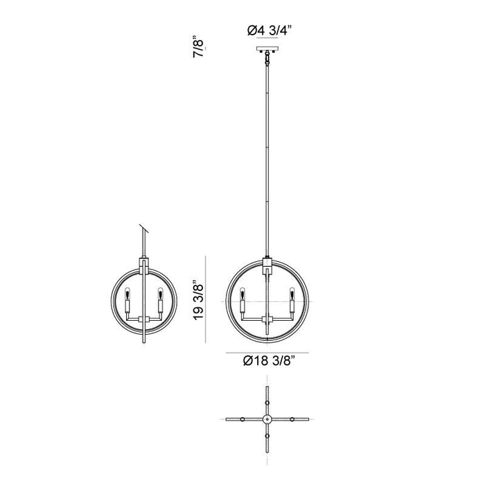 Matteo C78604 Odyssey 4-lt 18" Chandelier
