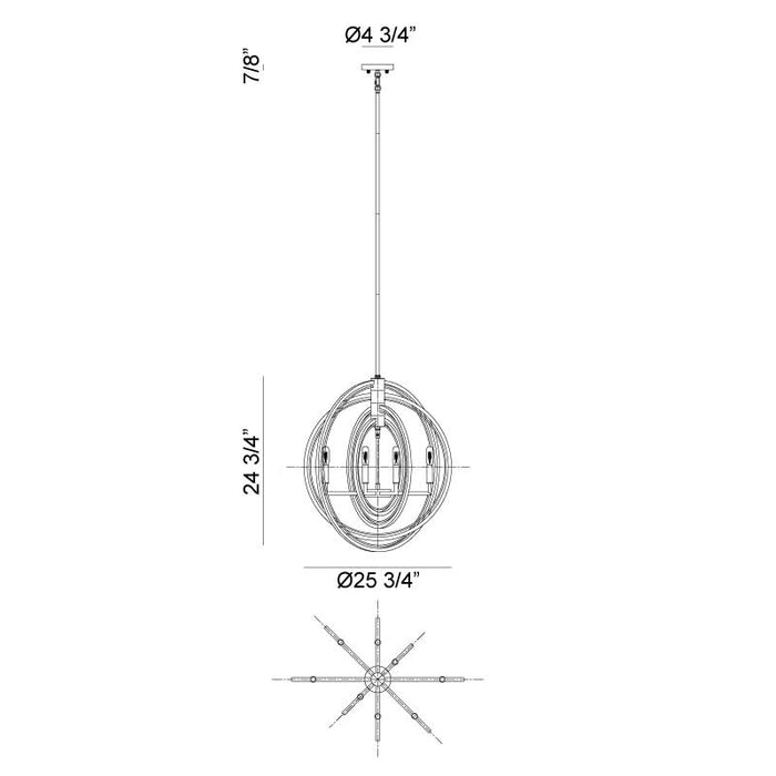 Matteo C78608 Odyssey 8-lt 25" Chandelier