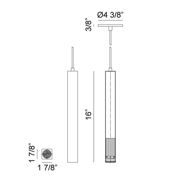 Matteo C79401 Royce 1-lt 2" LED Pendant