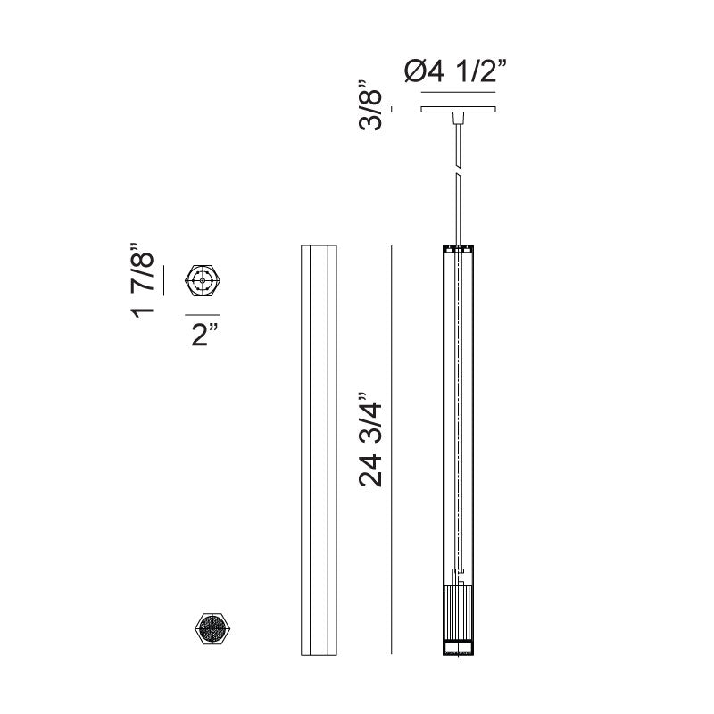 Matteo C79611 Rowan 1-lt 2" LED Pendant