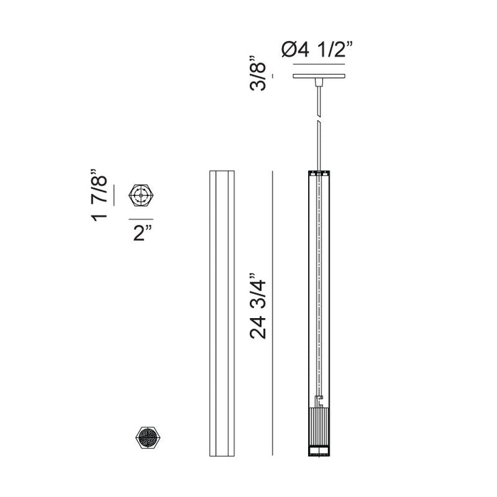 Matteo C79611 Rowan 1-lt 2" LED Pendant