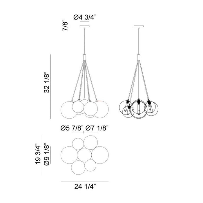 Matteo C81007 Magma 7-lt 24" LED Pendant