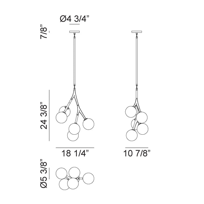 Matteo C81505 Rami 5-lt 18" Pendant