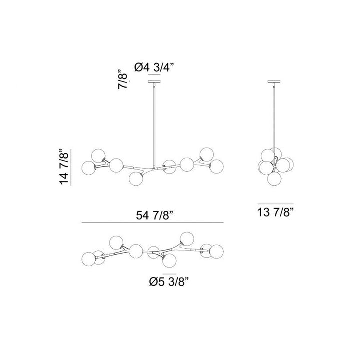 Matteo C81508 Rami 8-lt 55" Chandelier