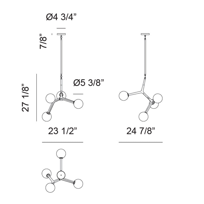 Matteo C81514 Rami 4-lt 25" Chandelier