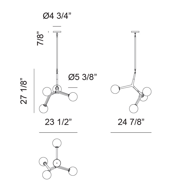 Matteo C81514 Rami 4-lt 25" Chandelier