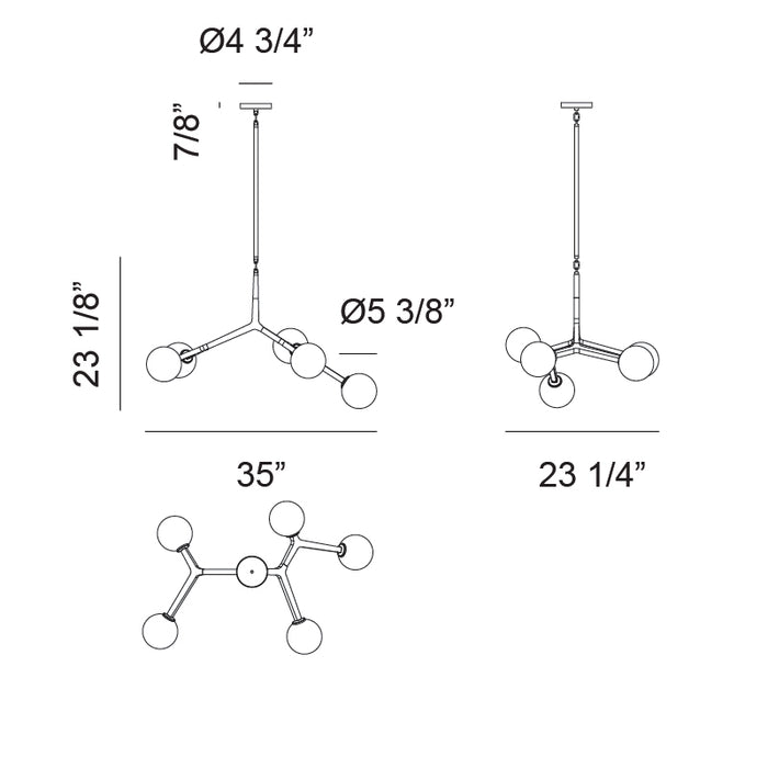 Matteo C81515 Rami 5-lt 35" Chandelier