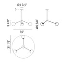 Matteo C81703 Novo 3-lt 35" Chandelier