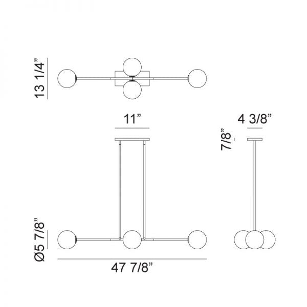 Matteo C81704 Novo 4-lt 48" Linear Chandelier