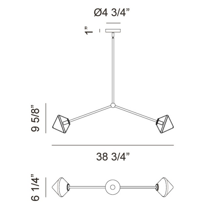 Matteo C81742 Novo 2-lt 39" Chandelier