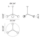 Matteo C81743 Novo 3-lt 34" Chandelier