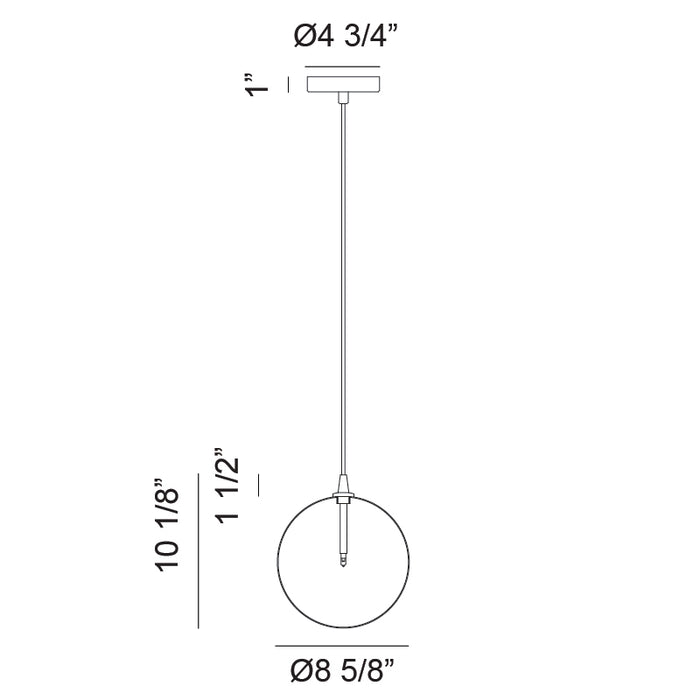 Matteo C81811 Bolha 1-lt 9" Pendant