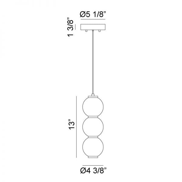 Matteo C82402 Dango 1-lt 13" Tall LED Pendant