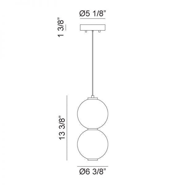 Matteo C82421 Dango 1-lt 13" Tall LED Pendant