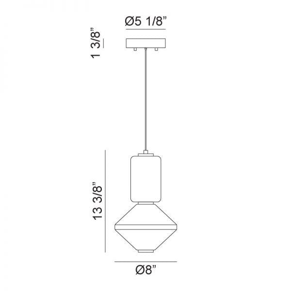 Matteo C82422 Dango 1-lt 13" Tall LED Pendant with Mixed Glass