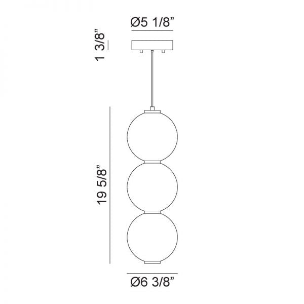 Matteo C82431 Dango 1-lt 20" Tall LED Pendant