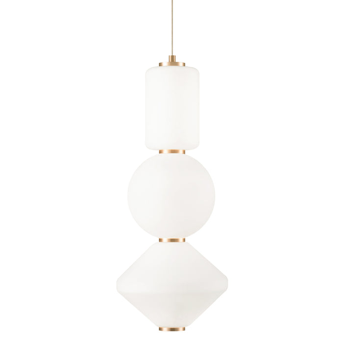 Matteo C82432 Dango 1-lt 20" Tall LED Pendant with Mixed Glass