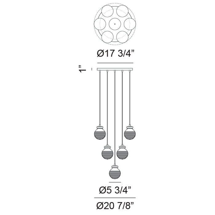 Matteo C84007 Ridge 7-lt 21" Pendant