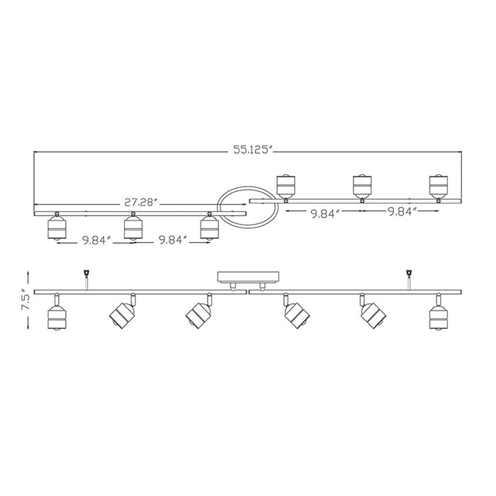 AFX CRRF6450L30 CRRF Series Core 6-lt 55" LED Fixed Rail