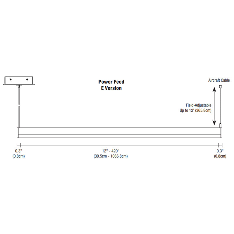 PureEdge CSR1P Cirrus 5-ft Suspension R1 Rectangular with Power, End Feed - 5W/FT