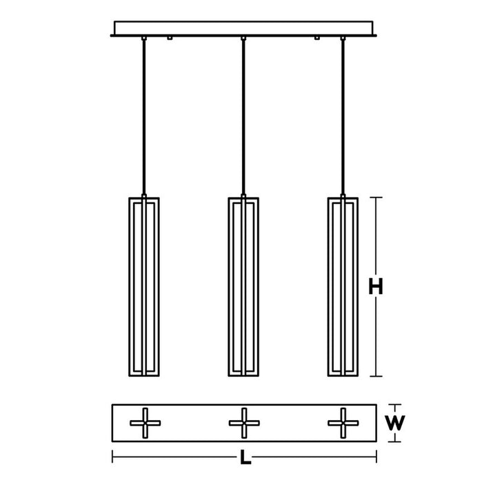 AFX CSSP24L30D1LNR3 CSSP Series Cass 3-lt 36" LED Small Linear Pendant