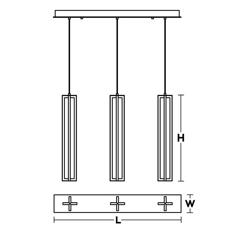 AFX CSSP24L30D1LNR3 CSSP Series Cass 3-lt 36" LED Small Linear Pendant