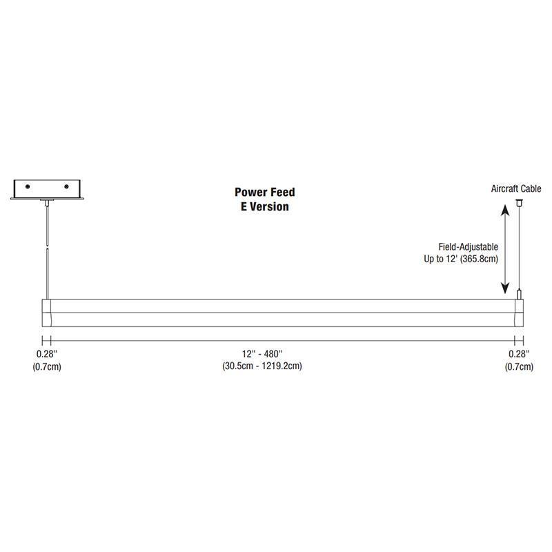 PureEdge CST1P Cirrus 5-ft Suspension T1 Tubular with Power, End Feed - 5W/FT