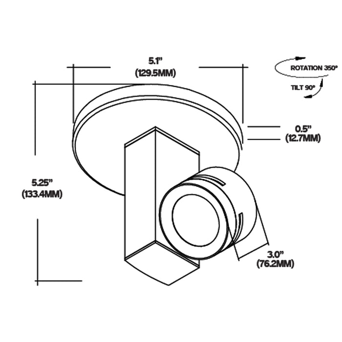 Core CTL410-MP 12.5W LED Vertical Monopoint Track Head, 120V