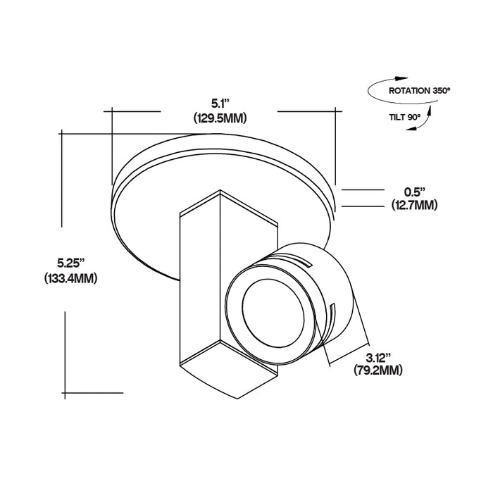 Core CTL420-MP 16W LED Vertical Monopoint Track Head, 120V