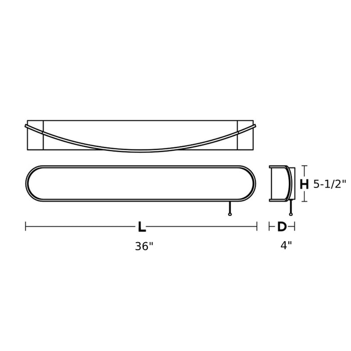 AFX CURB36 Curve 36" LED Overbed Wall Light