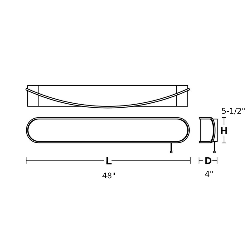 AFX CURB36 Curve 48" LED Overbed Wall Light