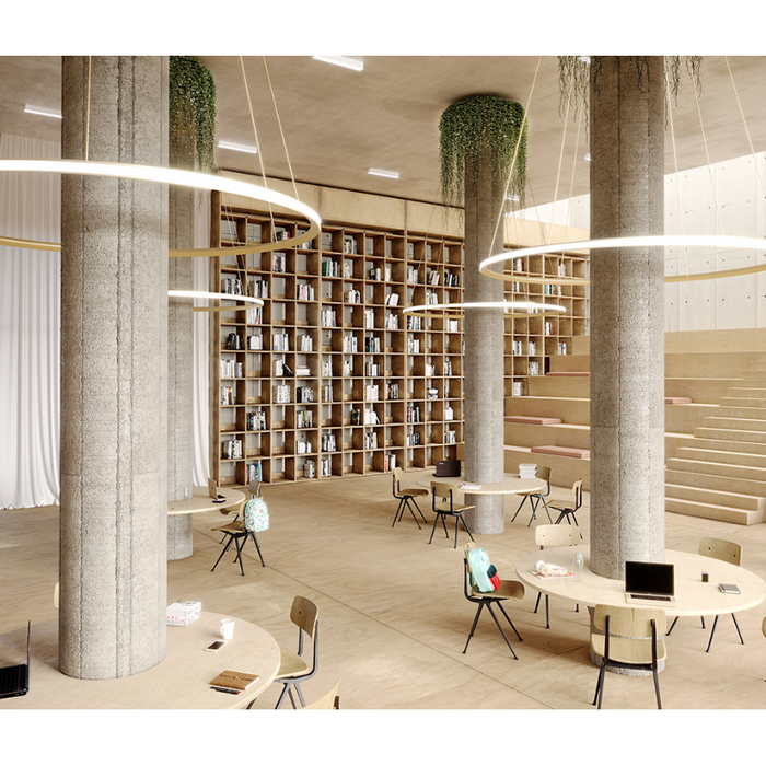 Bover Circular S/300/H 1-lt 119" LED Pendant, Inward Light