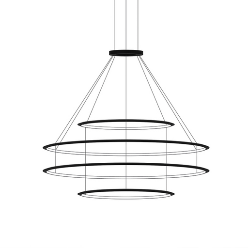 Bover Circular S/4L 4-lt 48" LED Pendant, Outward Light - Black