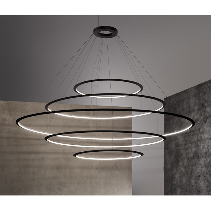 Bover Circular S/5L 5-lt 119" LED Pendant, Outward Light